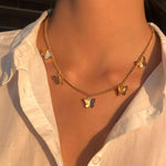 Collana a Farfalla Placcata in Argento e Oro - Emma e Gemma