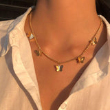 Collana a Farfalla Placcata in Argento e Oro - Emma e Gemma