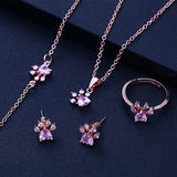 Set di Gioielli con Zampa in Oro Rosa – 4 Pezzi con Cuore in Zirconia (Anello, Collana, Orecchini, Bracciale), immagine 2 - Emma e Gemma