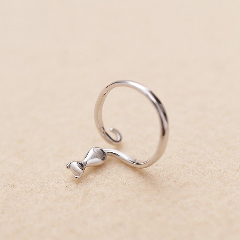 Anello adorabile in acciaio inossidabile a forma di gatto, immagine 4 - Emma e Gemma