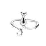 Anello adorabile in acciaio inossidabile a forma di gatto, immagine 2 - Emma e Gemma