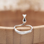 Anello adorabile in acciaio inossidabile a forma di gatto, immagine 3 - Emma e Gemma