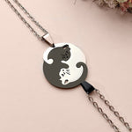 Collana in acciaio inossidabile con gatto Ying Yang - Emma e Gemma